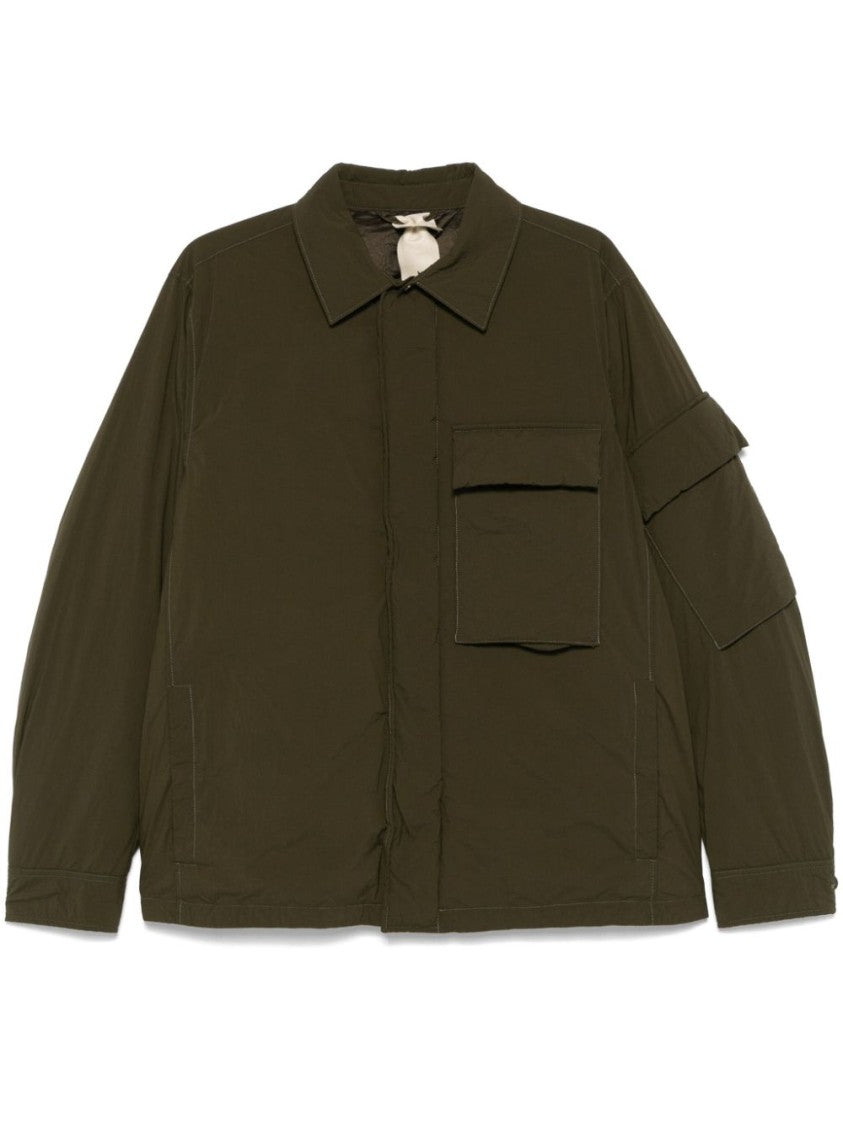 Ten C Olive Green Padded Shirt Jacket