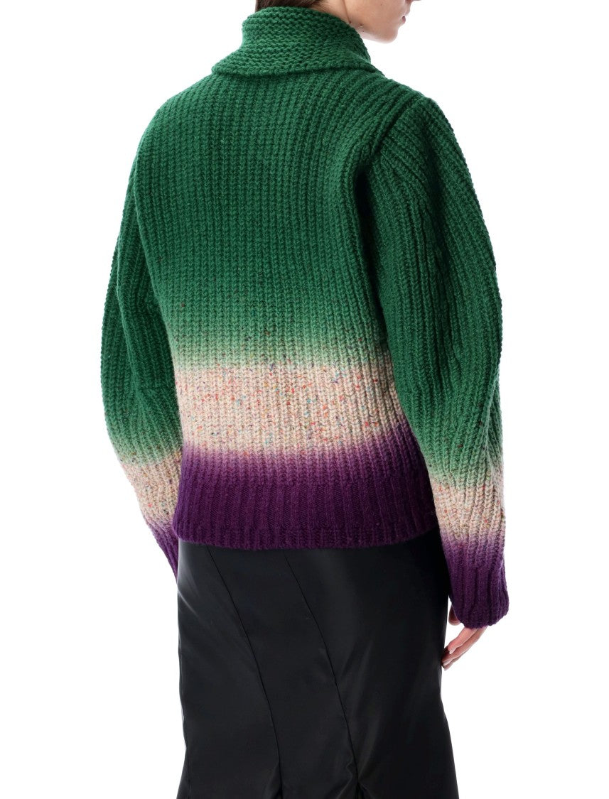 Sacai Multicolor Knitted Wool Bomber Cardigan