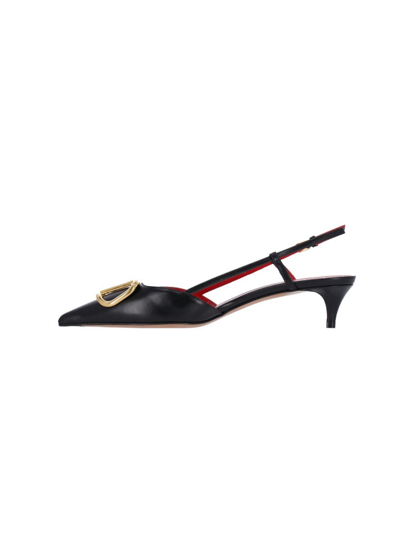 Valentino Garavani "Vlogo Signature" Slingback Pumps Black
