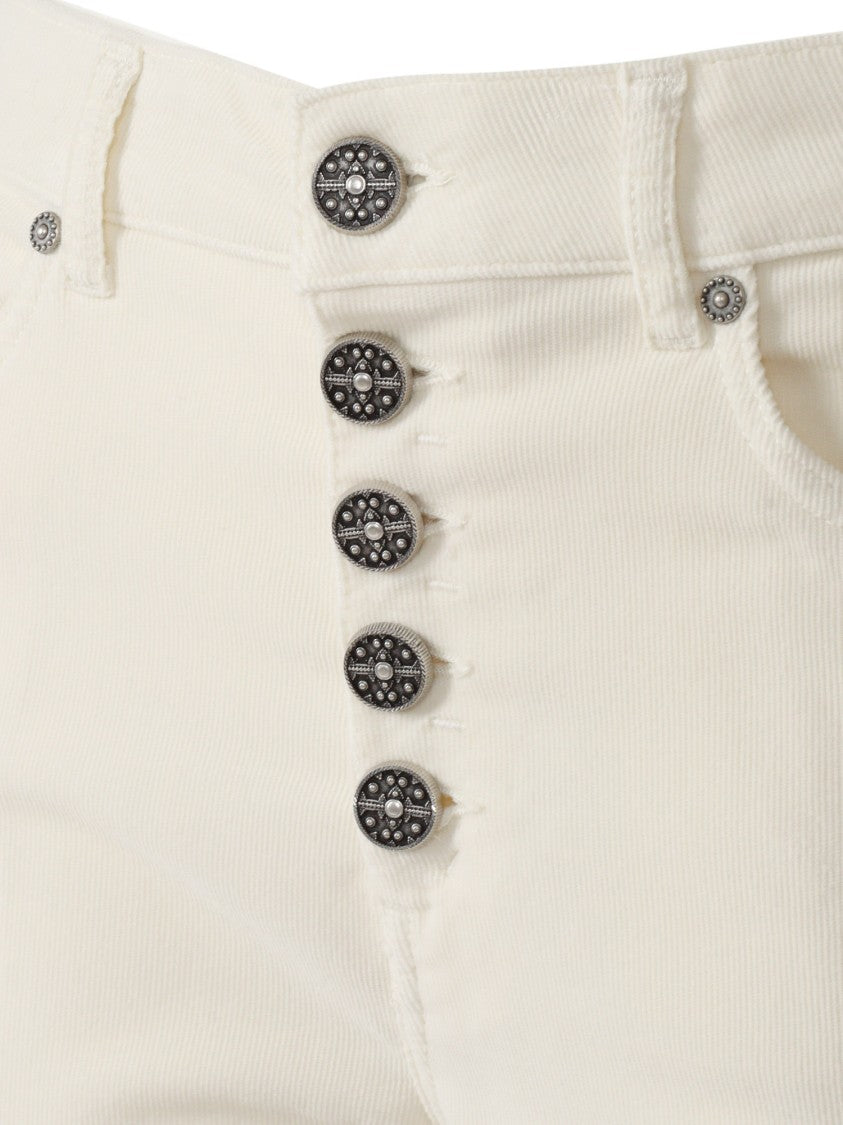 Dondup High-Waisted Tailored Pants With Decorative Buttons