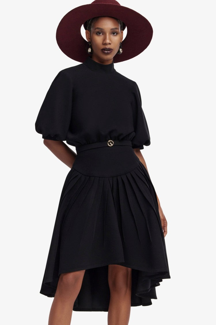 Saiid Kobeisy Jet Black Lace Mini Dress