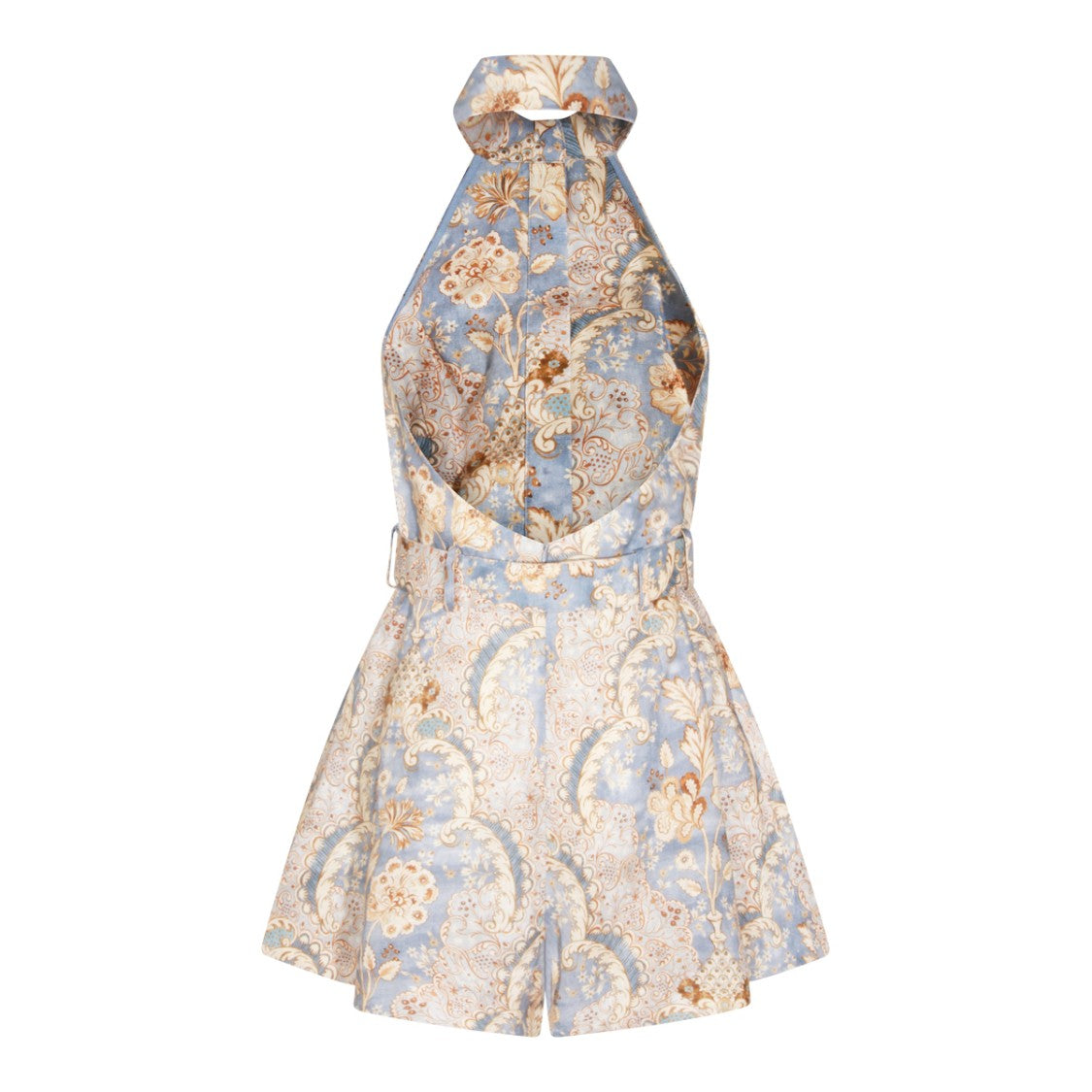 Zimmermann Damask Denim Linen Jumpsuit