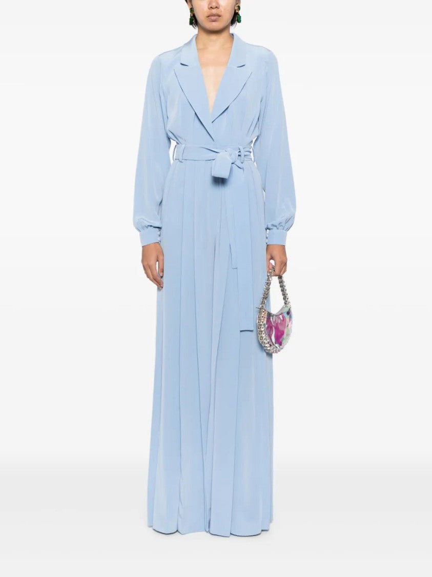 Saiid Kobeisy Crepe-Texture Belted Jumpsuit