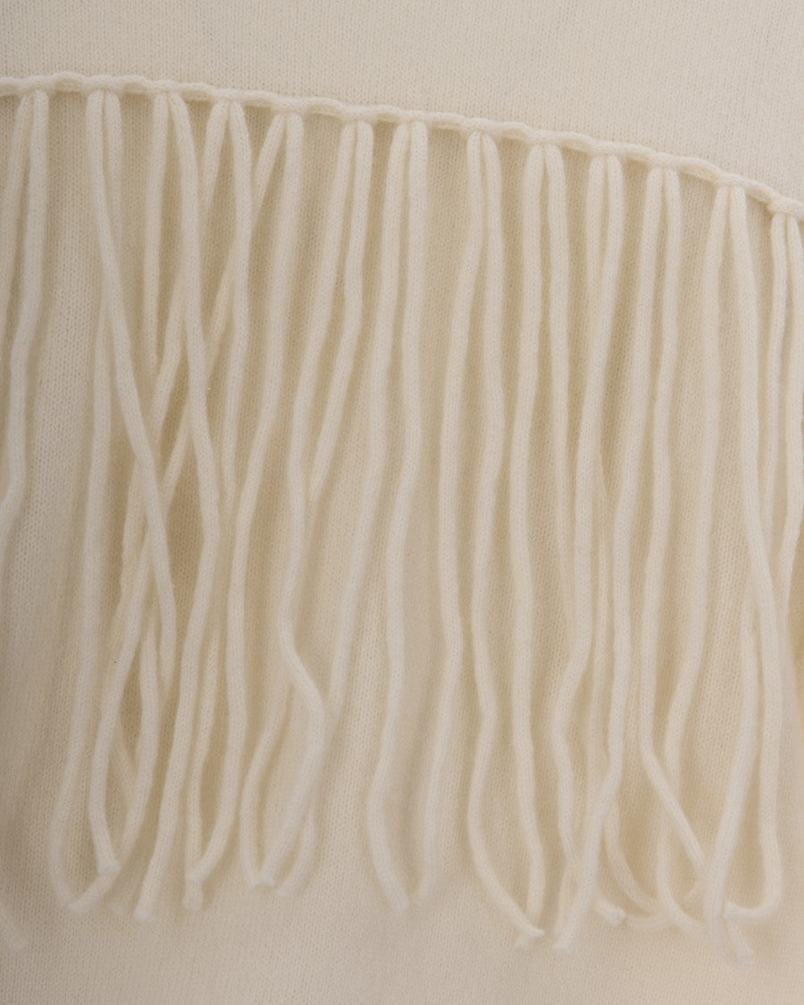 P.A.R.O.S.H. Cream Fringe Cashmere Sweater