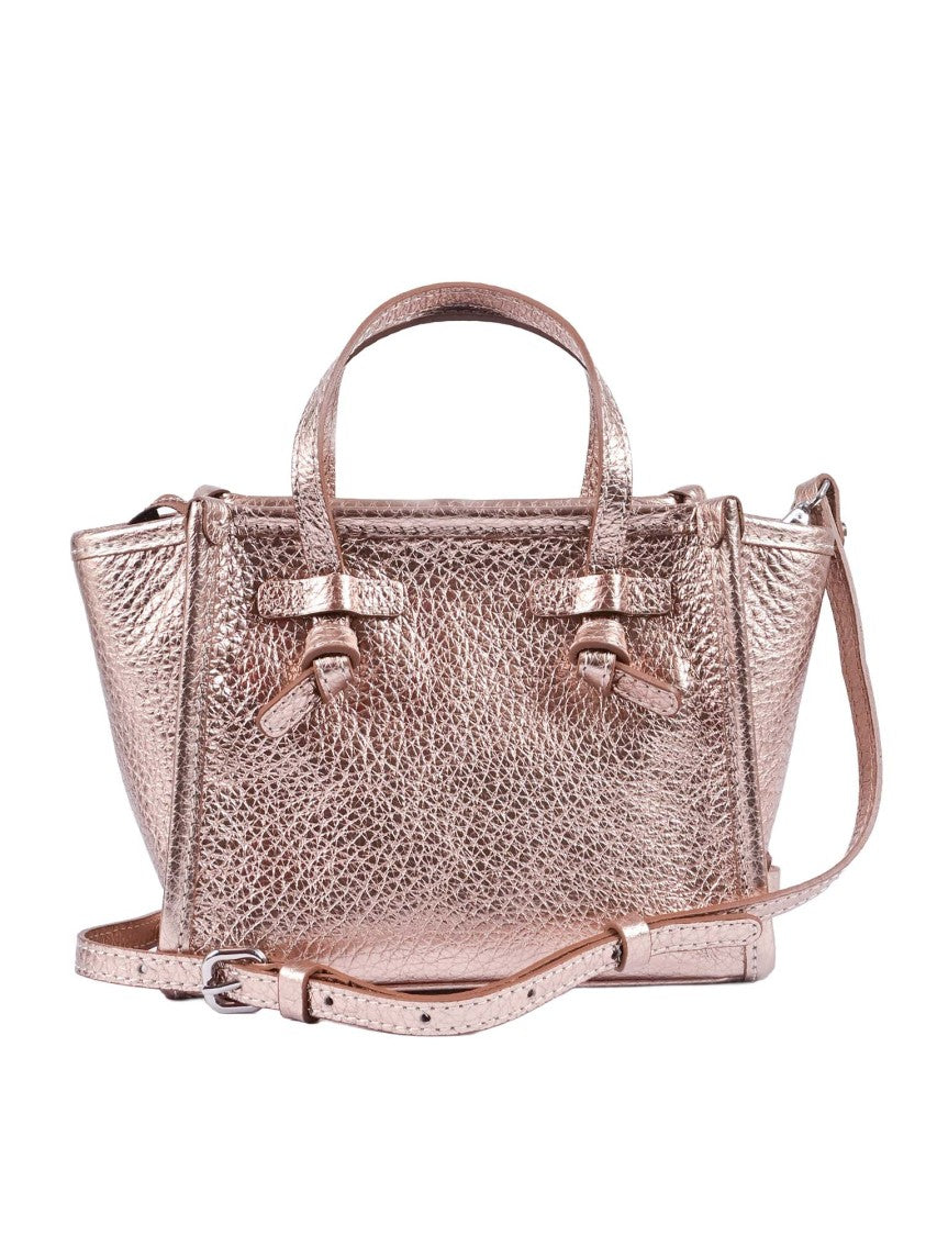 Gianni Chiarini Structured Textured Metallic Shoulder Bag