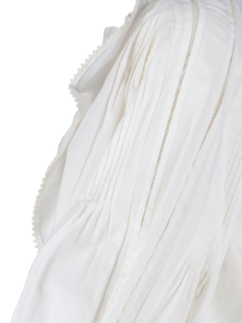 Isabel Marant "Cubraly" White Cotton Shirt, Round Neck