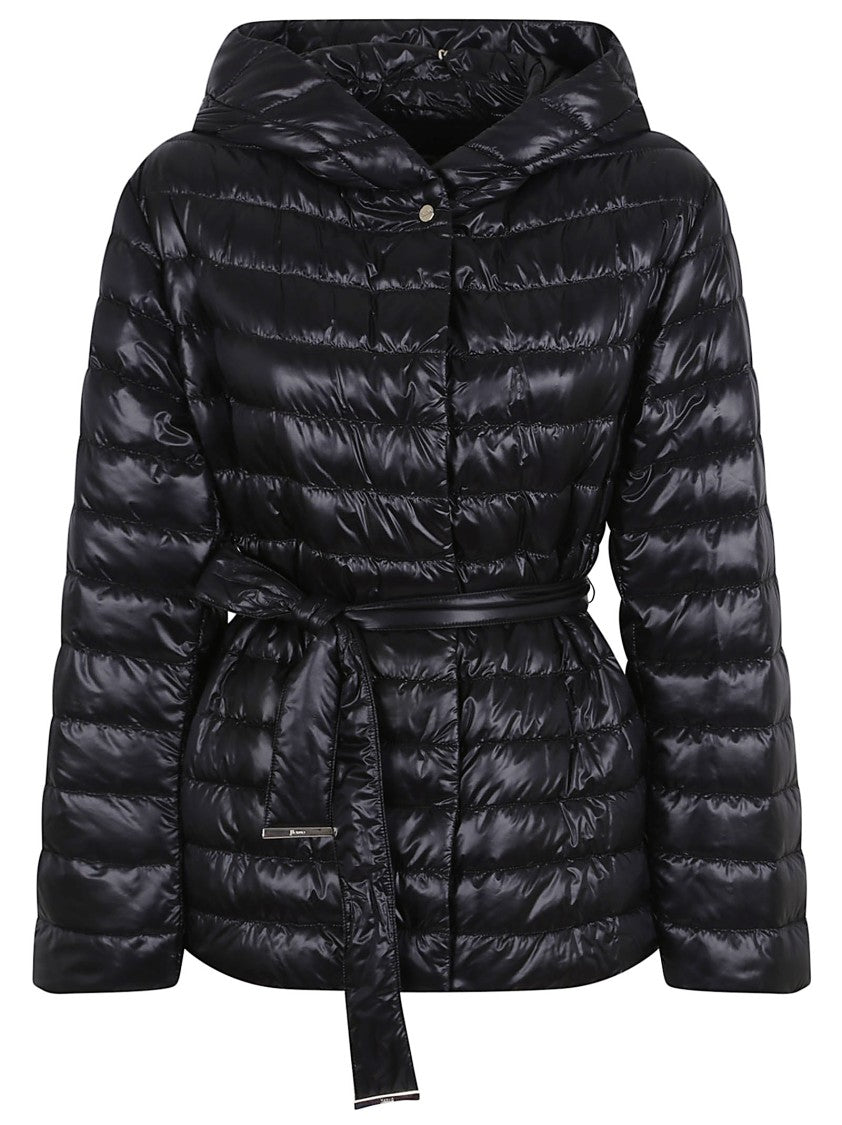 Herno Quilted Black Down Jacket With Fitted Silhouette