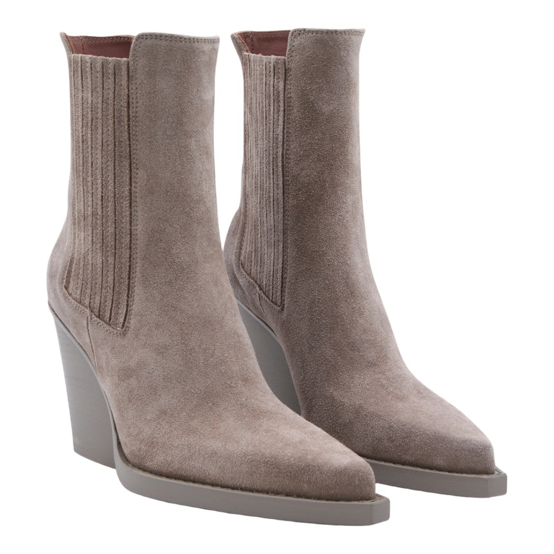 Paris Texas Beige Ankle Boots With Pointed Toe