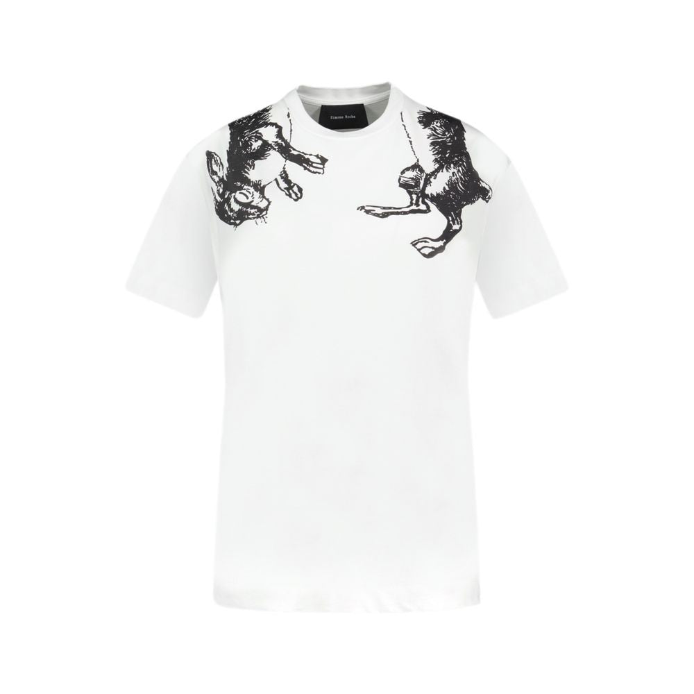 Simone Rocha Hare Illustration T Shirt - Cotton - White
