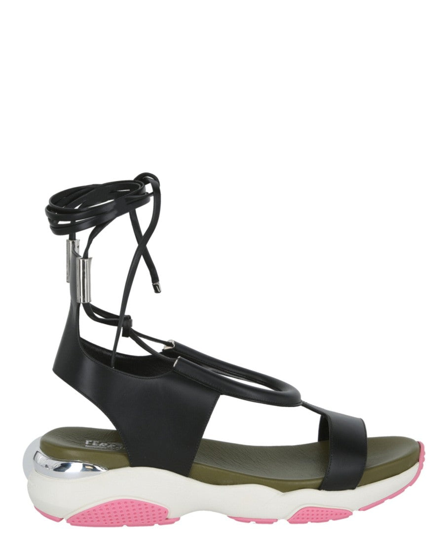 Ferragamo Lace-Up Flat Sandals