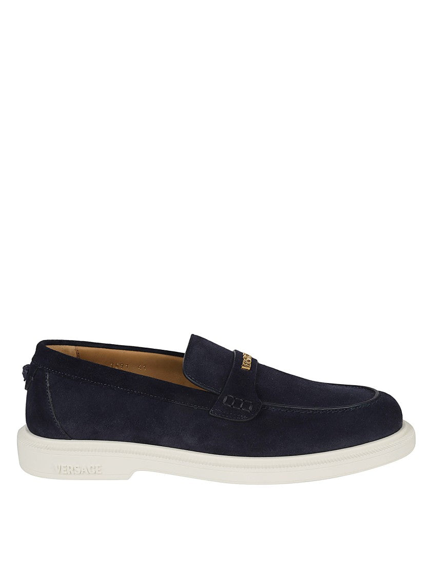 Versace Slip-On Suede Flat Shoes