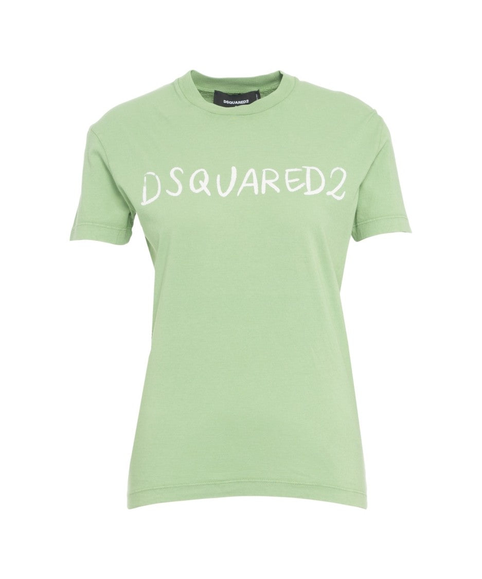 Dsquared2 Green Cotton Jersey T-Shirt
