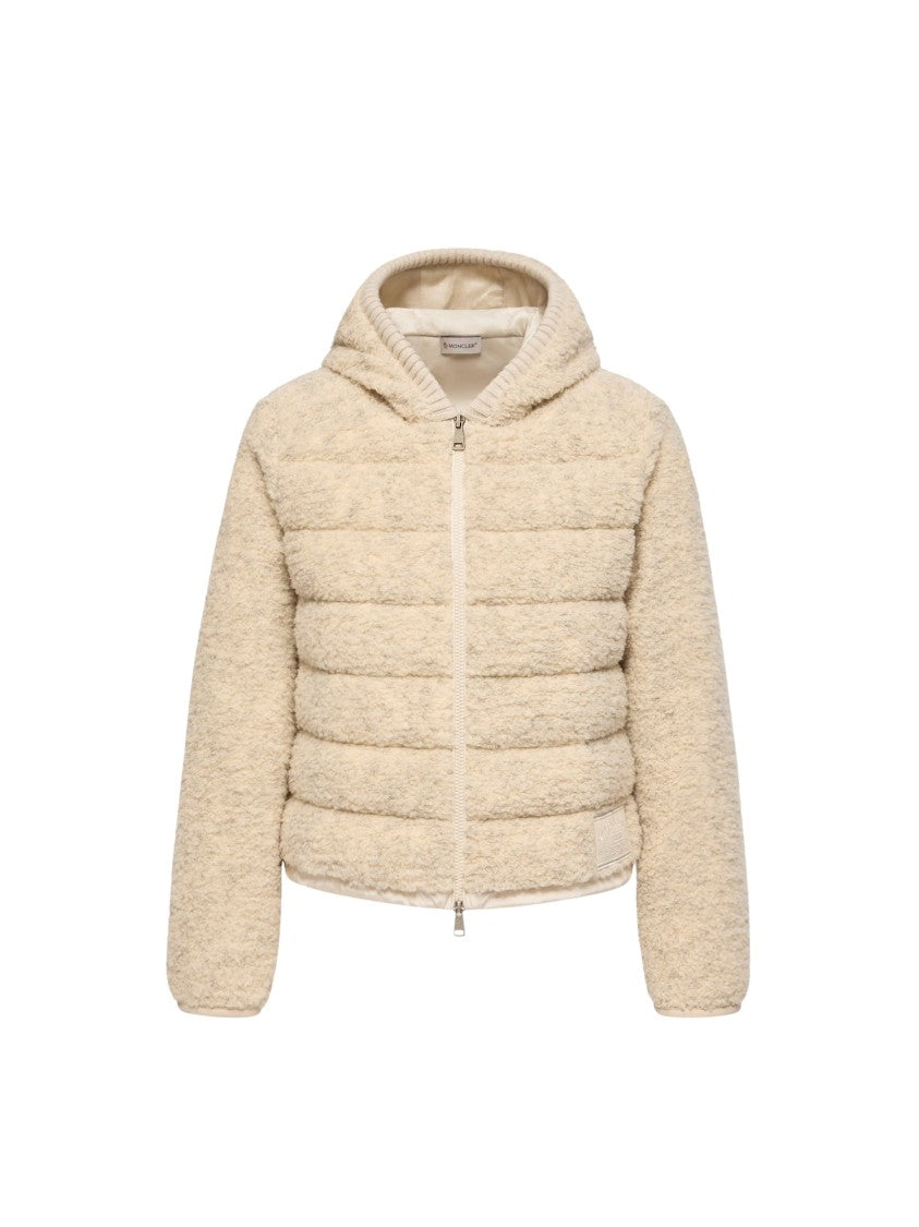 Moncler Teddy-Textured Padded Hoodie With Zip Closure And Cozy Hood