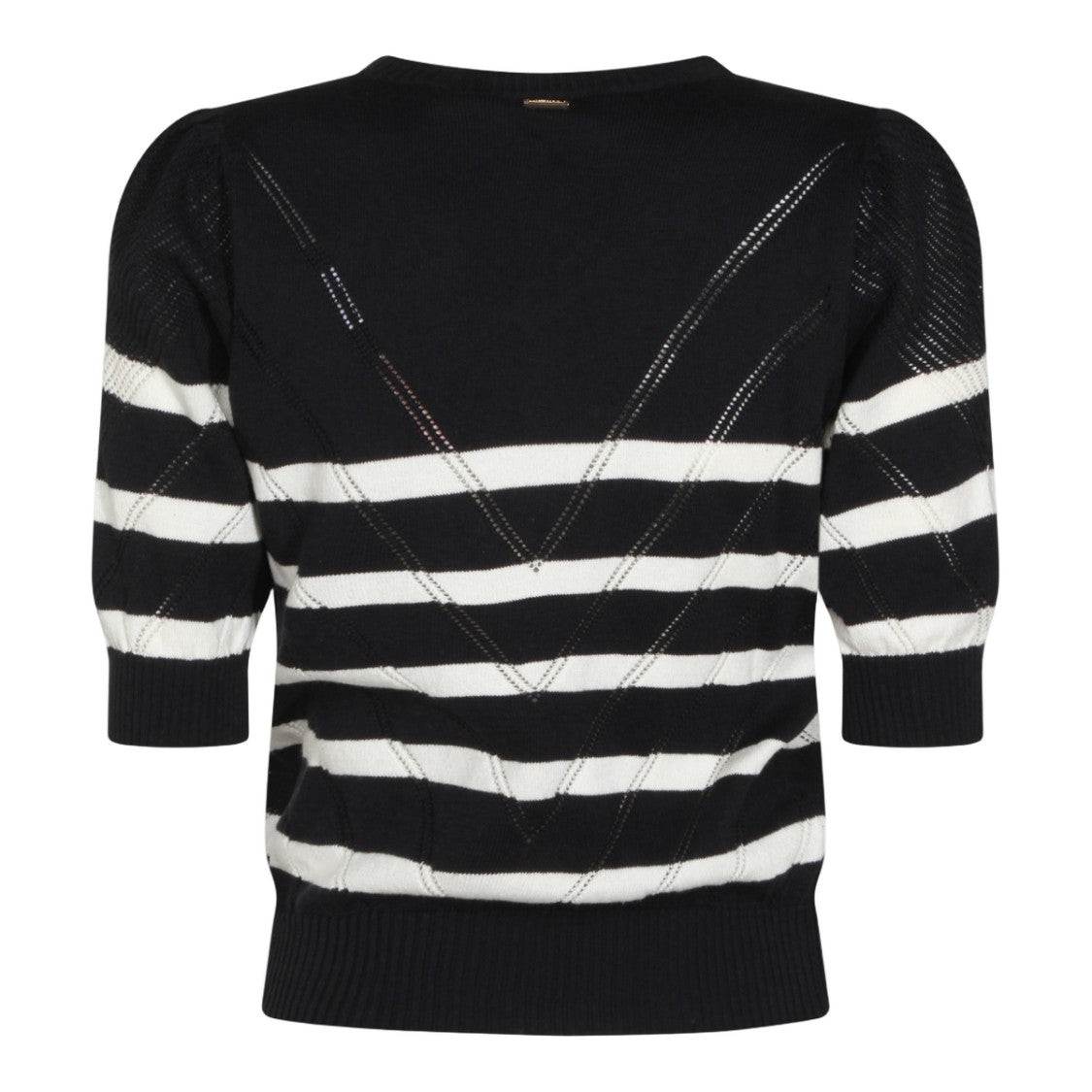 Twin-Set Textured Knitted Sweater With Striking Horizontal Stripes