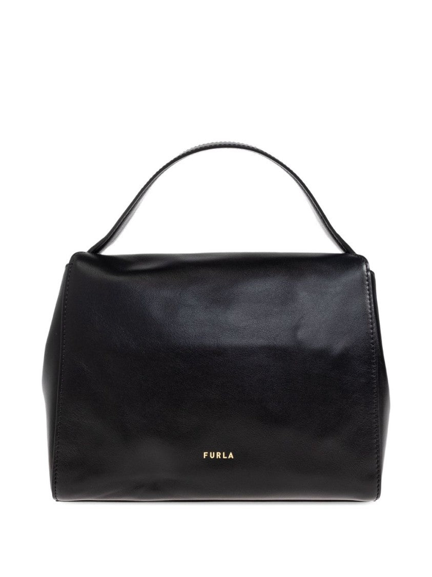 Furla Structured Handbag With Gold-Tone Button Closure