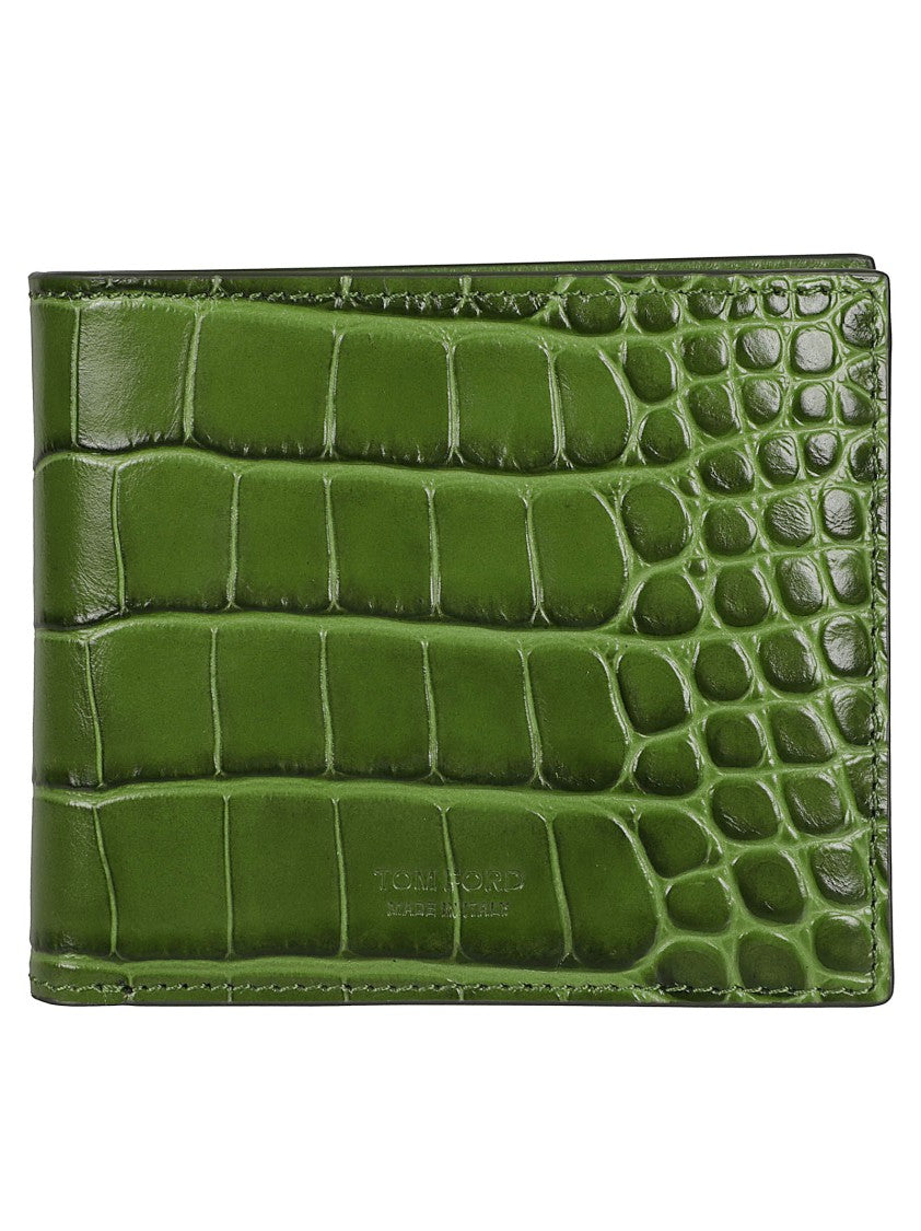 Tom Ford Textured Crocodile-Embossed Calfskin Wallet
