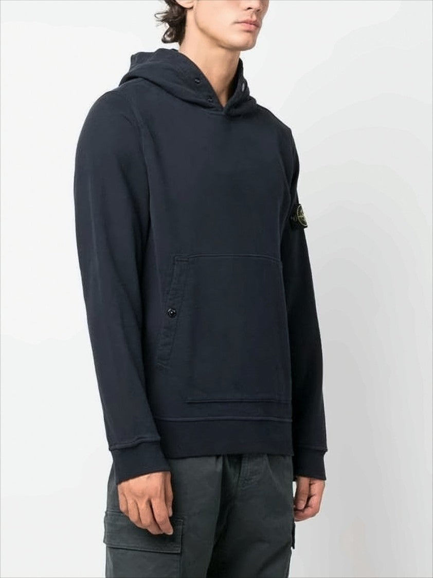 Stone Island Classic Pullover Hoodie With Distinctive Patch Logo