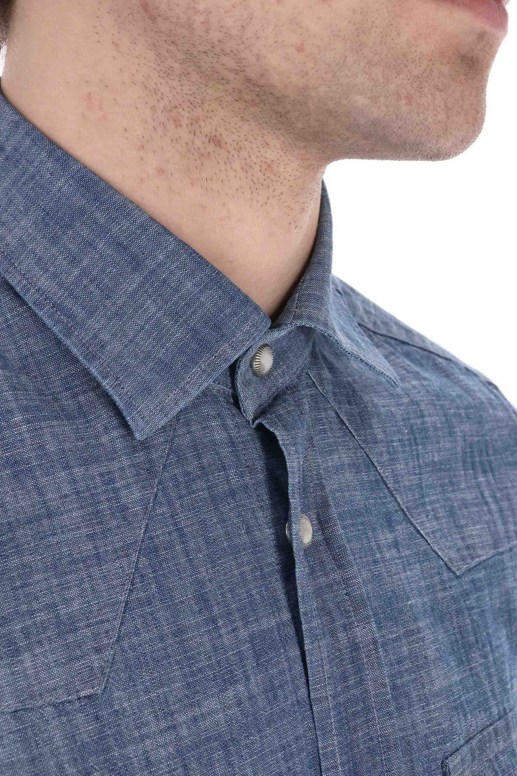 Eleventy Lightweight Western Denim Casual Shirt