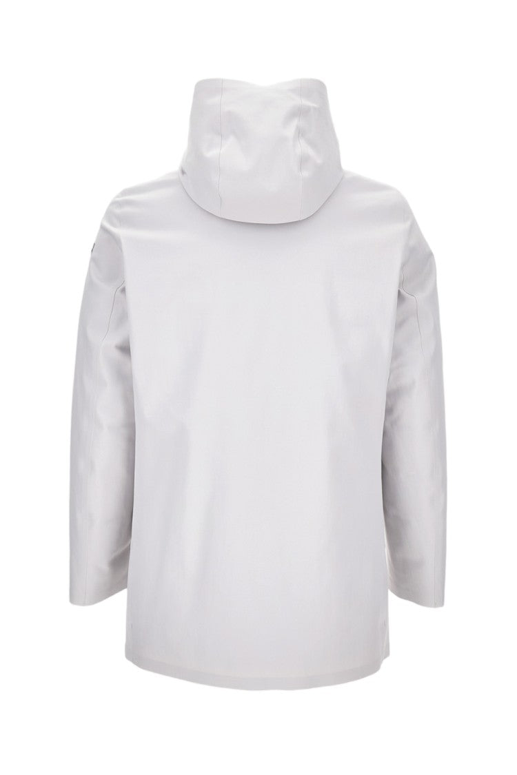 Rrd Waterproof White Parka With Duck Down Padding And Minimalist Design