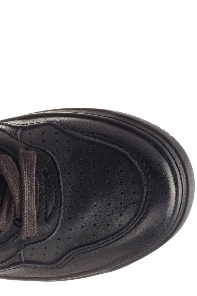 Autry Monochrome Black Low-Top Sneakers With Panel Detailing