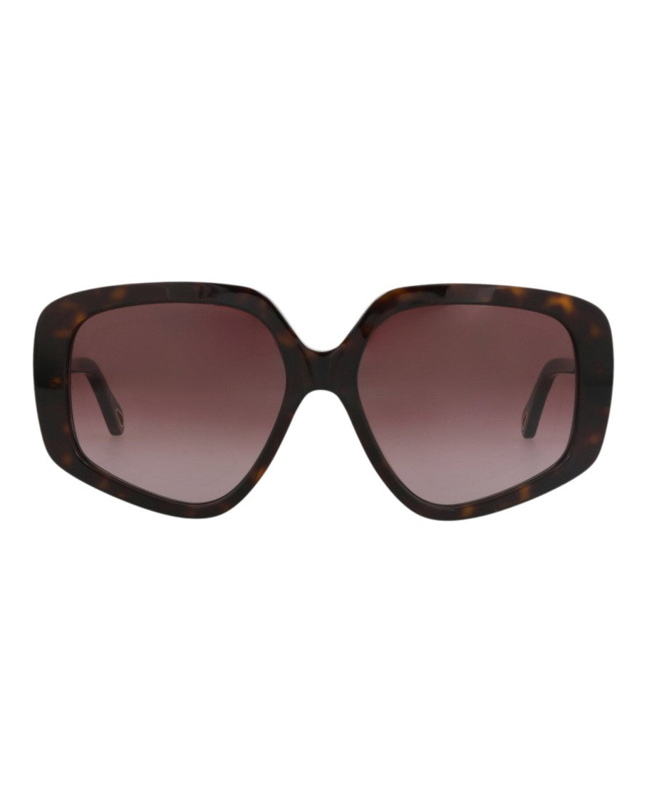 Chloé Square-Frame Sunglasses With Braided Temples And Gradient Lenses