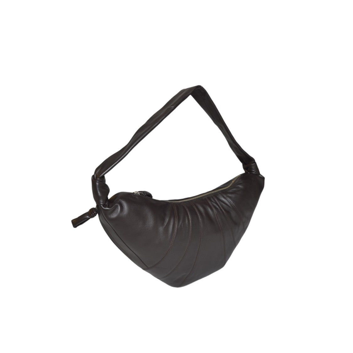 Lemaire Crescent-Shaped Smooth Leather Bag With Pleated Detailing