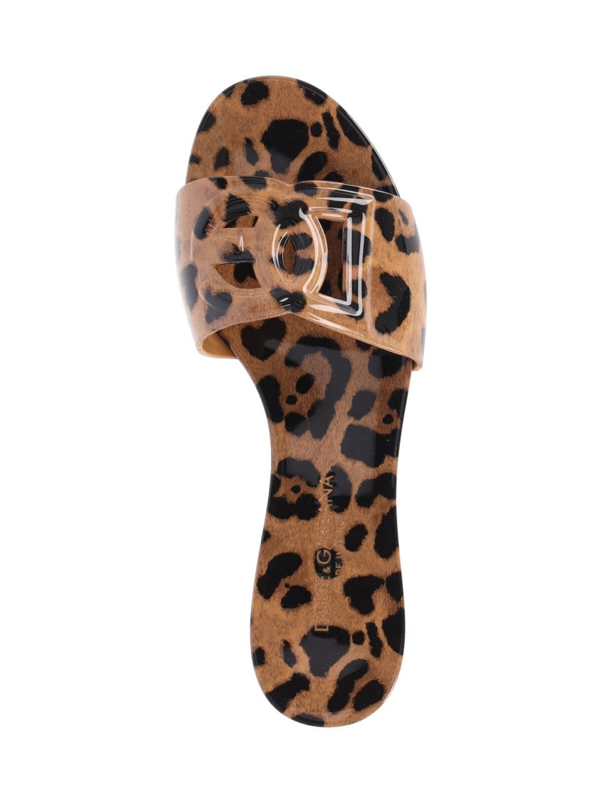 Dolce & Gabbana Multicolor Dg Animal Print Rubber Sandals