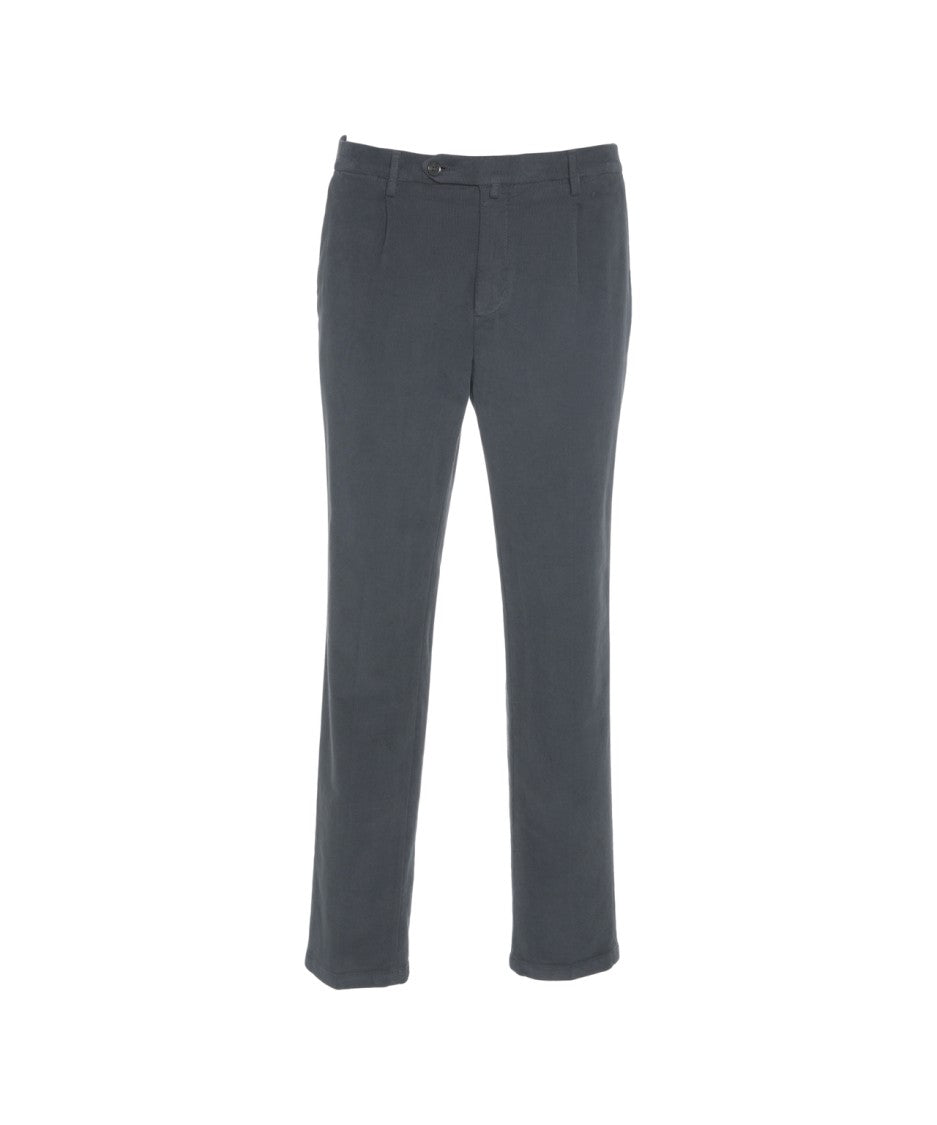 Briglia Pressed Pleat Chinos With Hidden Button Zip Closure