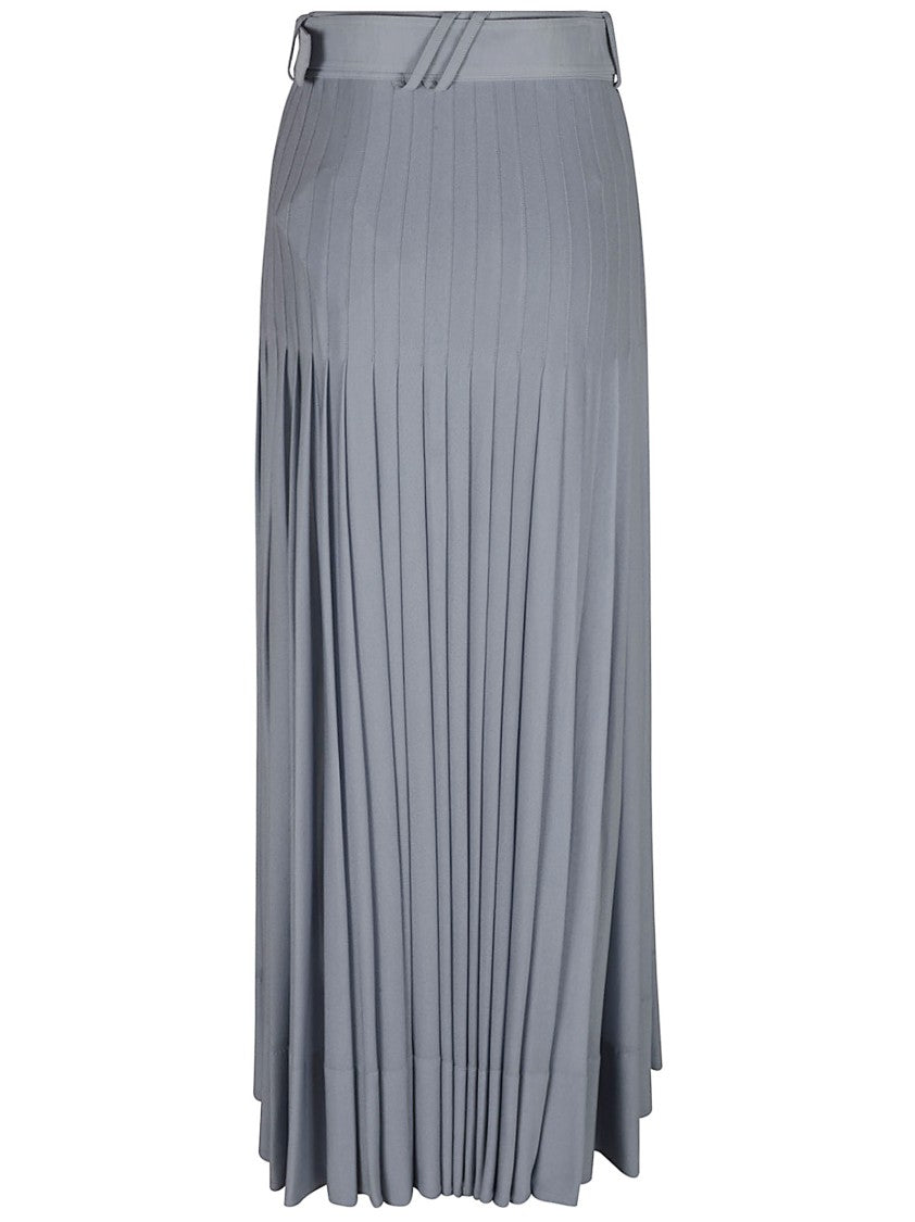 Burberry Pleated Maxi Skirt With Belted Waist