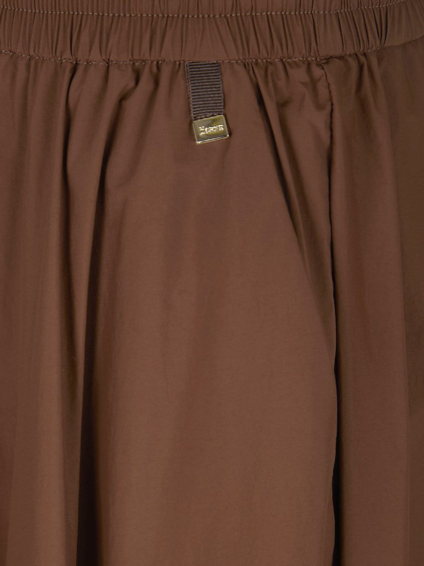 Herno Loose-Fit Brown Stretch Nylon Skirt