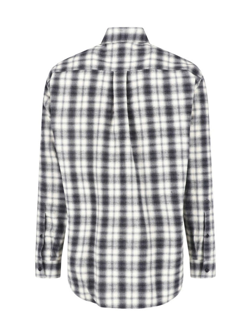 Balenciaga Black White Cotton Flannel Check Shirt