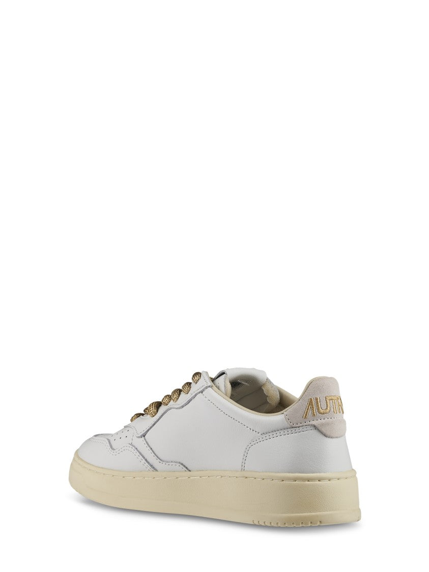 Autry White Leather Sneakers With Suede Accents
