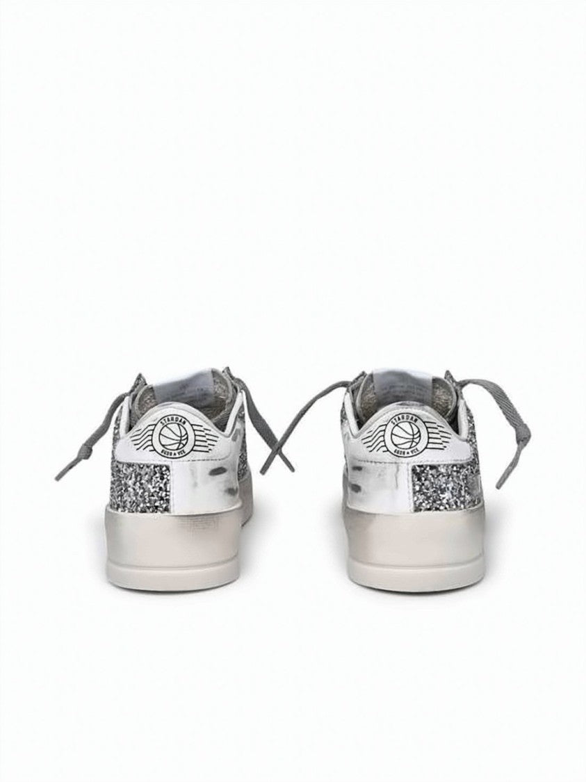Golden Goose Distressed Low-Top Sneakers With Glitter Accents