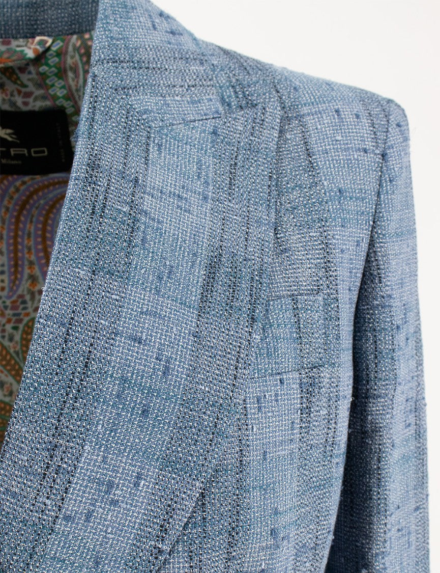 Etro Tailored Double-Breasted Jacket With Peaked Lapel And Embossed Buttons