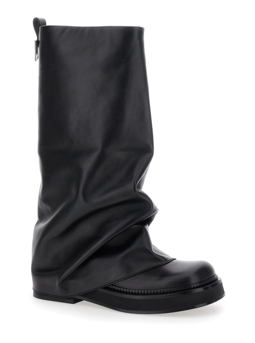 The Attico Robin' Black Boots With Square Toe