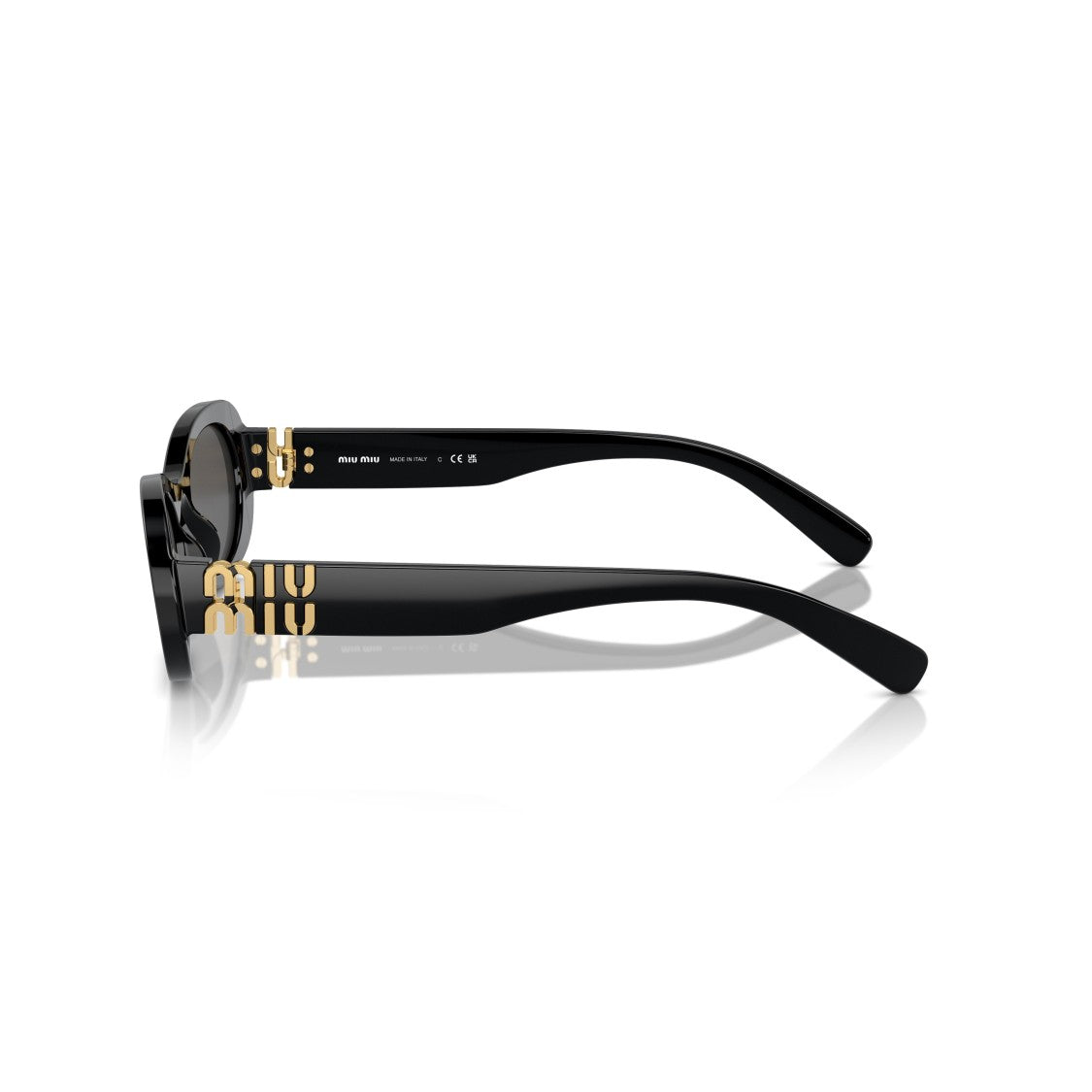 Miu Miu 0Mu 06Zs Oval-Frame Black Acetate Sunglasses