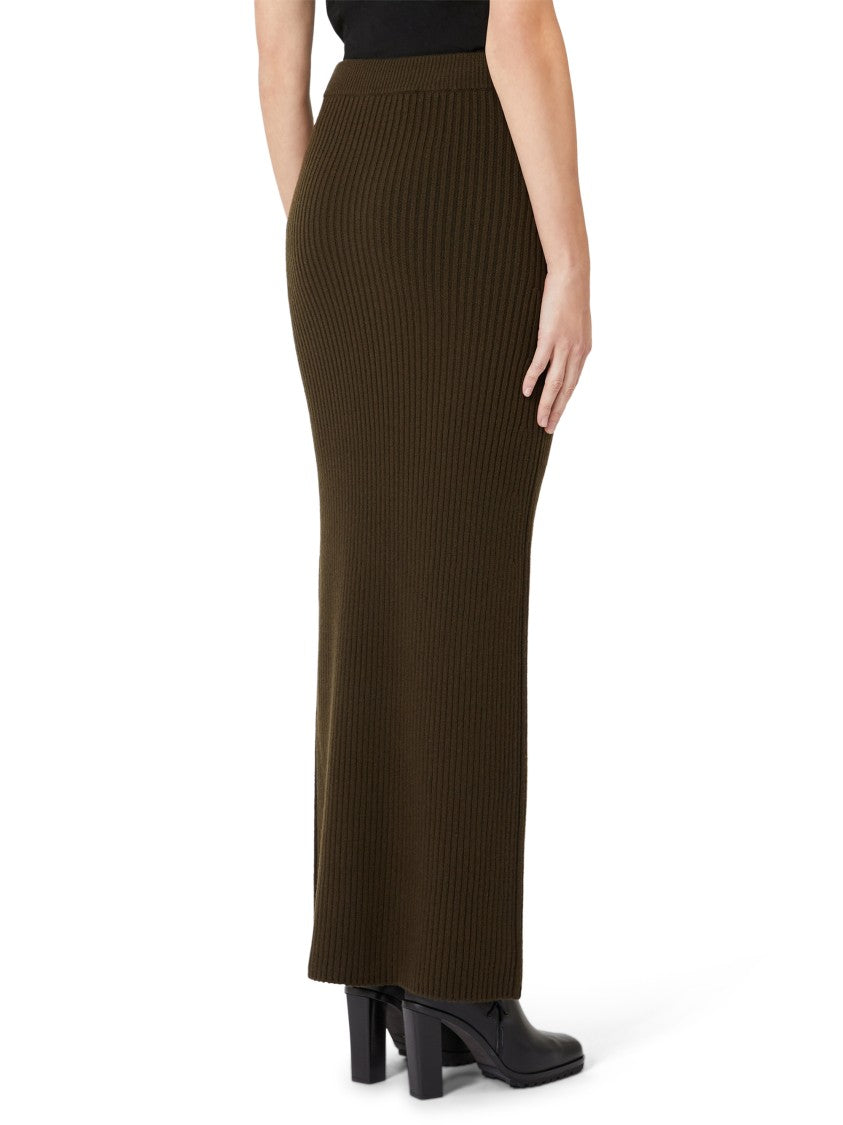 Max Mara Refined Wool-Cashmere Blend Skirt With Stretch Comfort