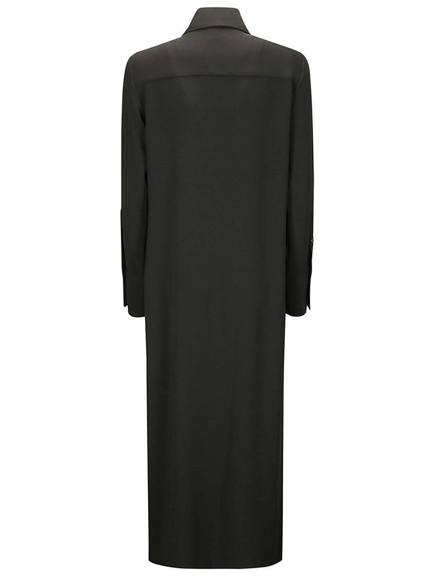 Alberto Biani Pure Silk Maxi Shirt Dress