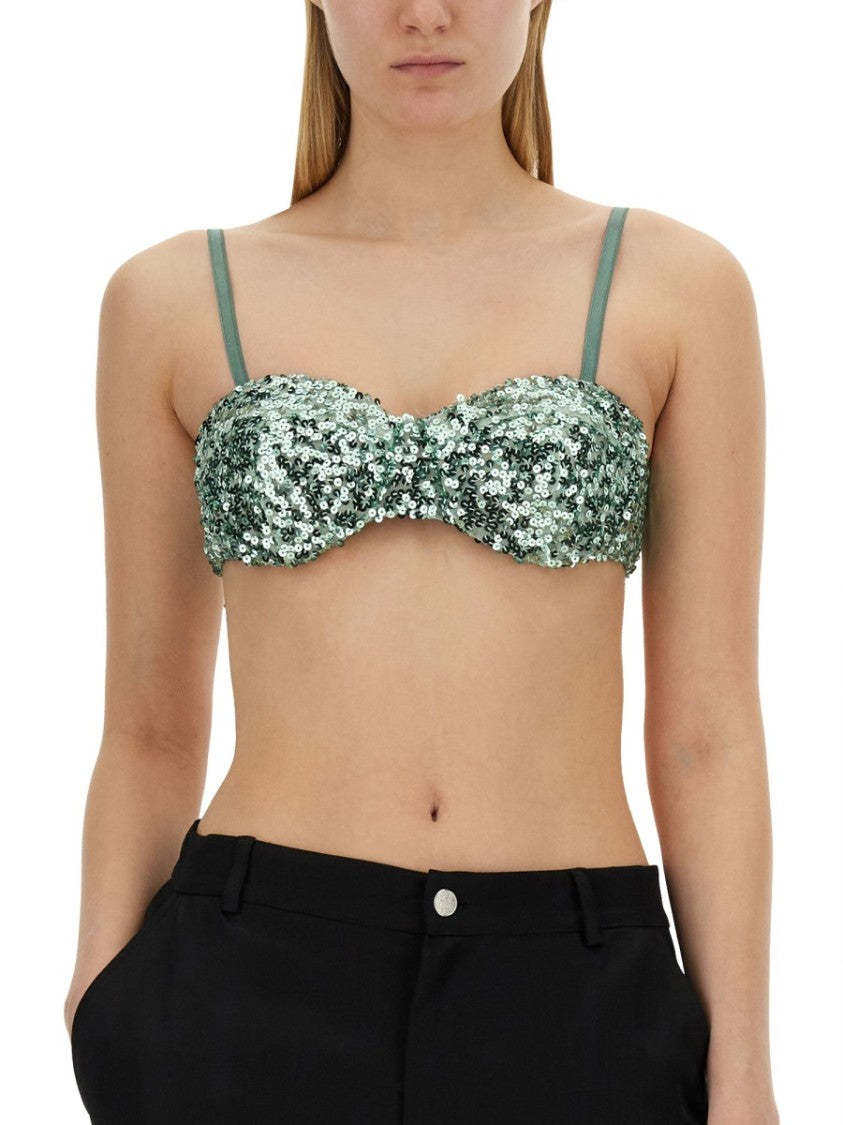 Moschino Cropped Sequined Top