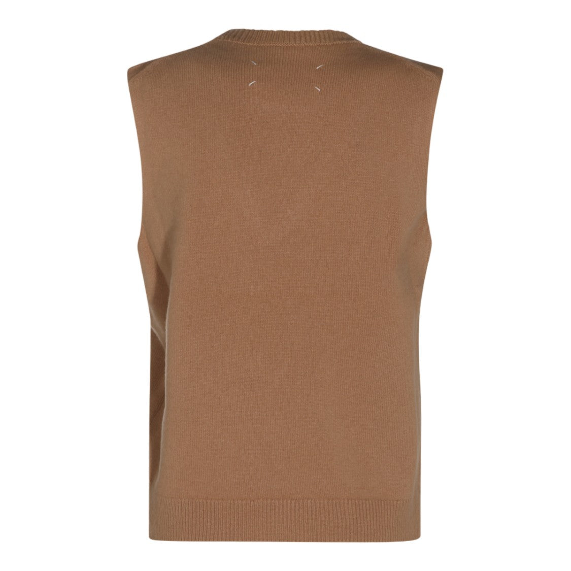 Maison Margiela Sleeveless Sweater With Tonal V-Pattern And Boxy Fit