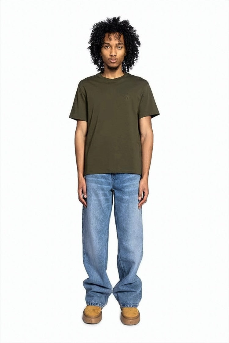 Ami Paris Short-Sleeved Crew Neck T-Shirt With Subtle Embroidery