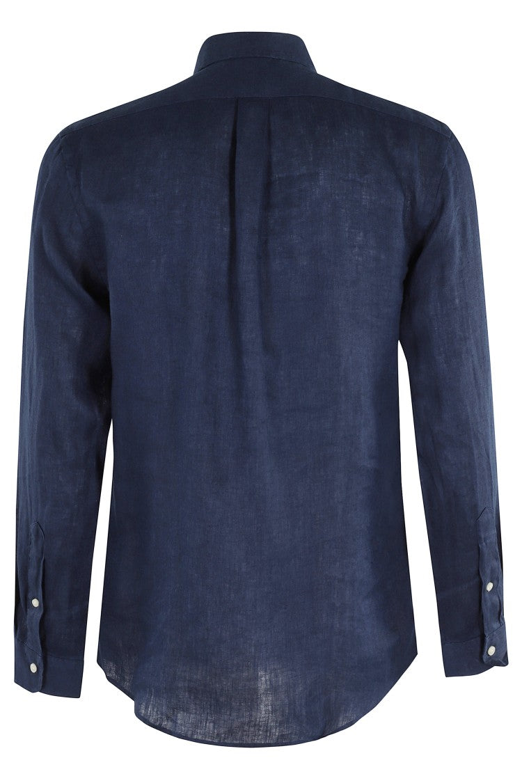 Polo Ralph Lauren Button-Down Linen Sport Shirt With Contrasting Logo