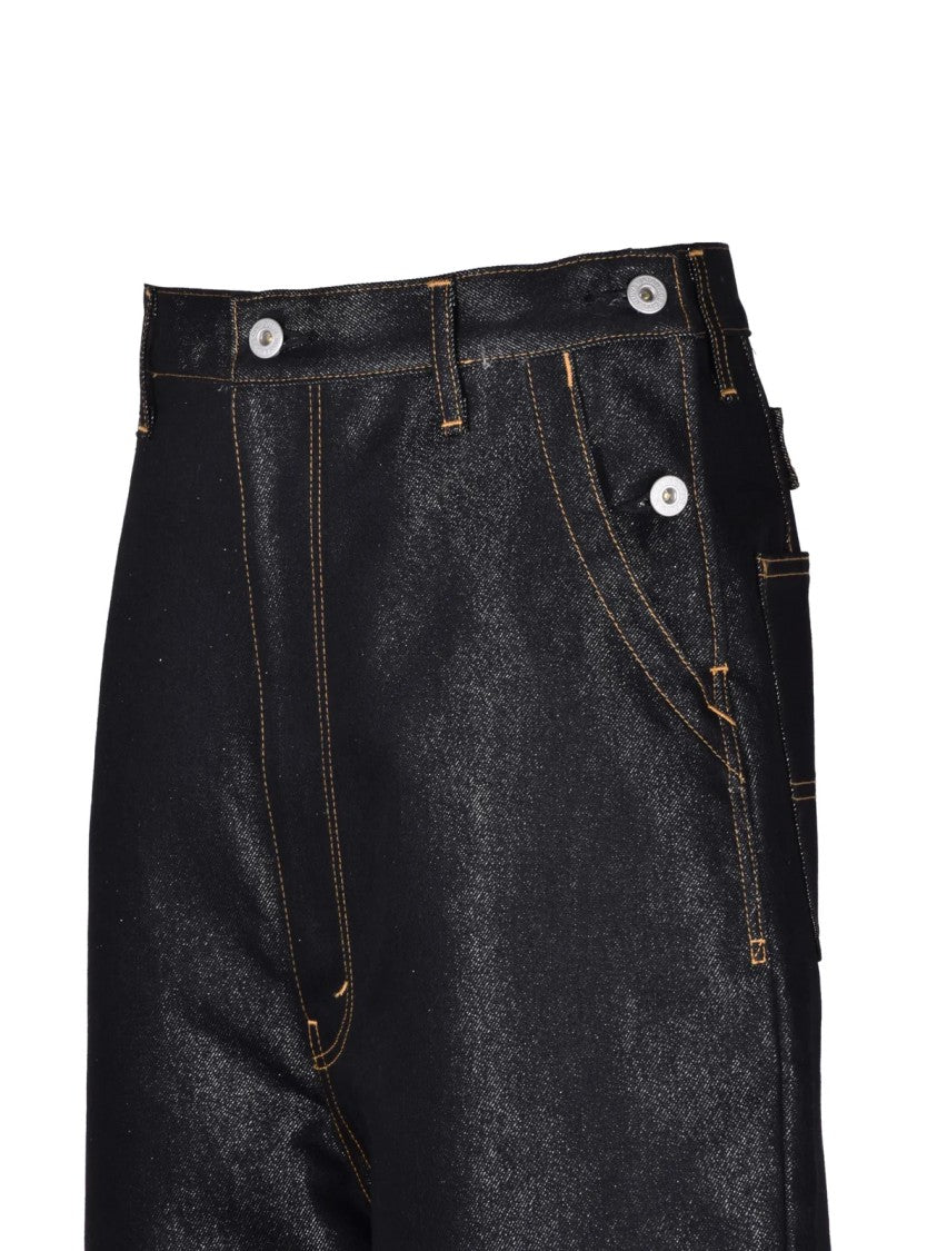 Junya Watanabe X Comme Des Garçons Blue Lamé Tapered Harem Jeans