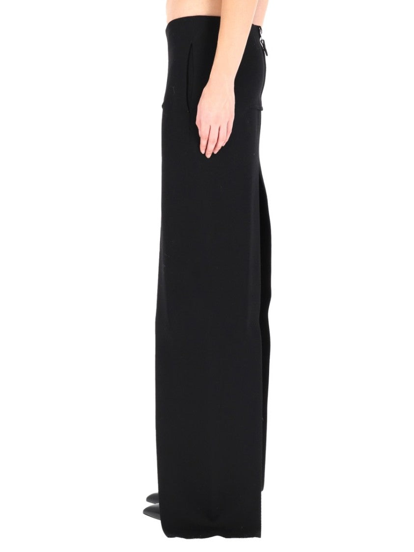 Rick Owens Maxi Skirt In Smooth Black Wool