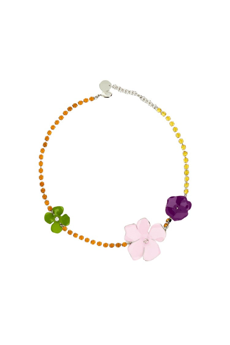 Marni Floral Choker Necklace With Colorful Charms