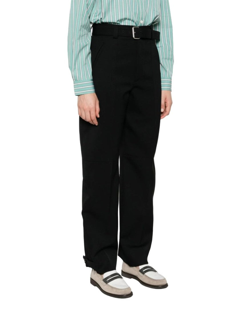 Bottega Veneta High-Waisted Straight-Leg Pants With Matching Belt