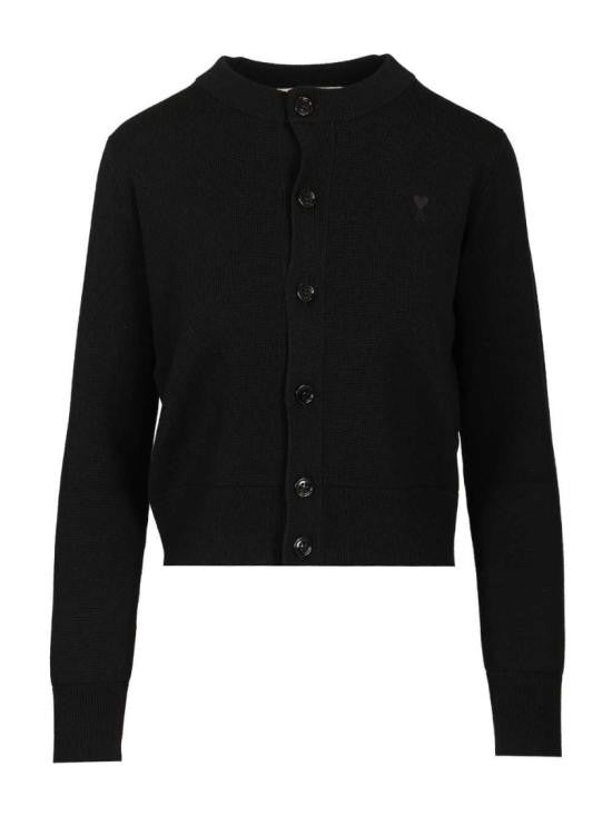 Ami Cropped Wool Cardigan With Button-Down Front