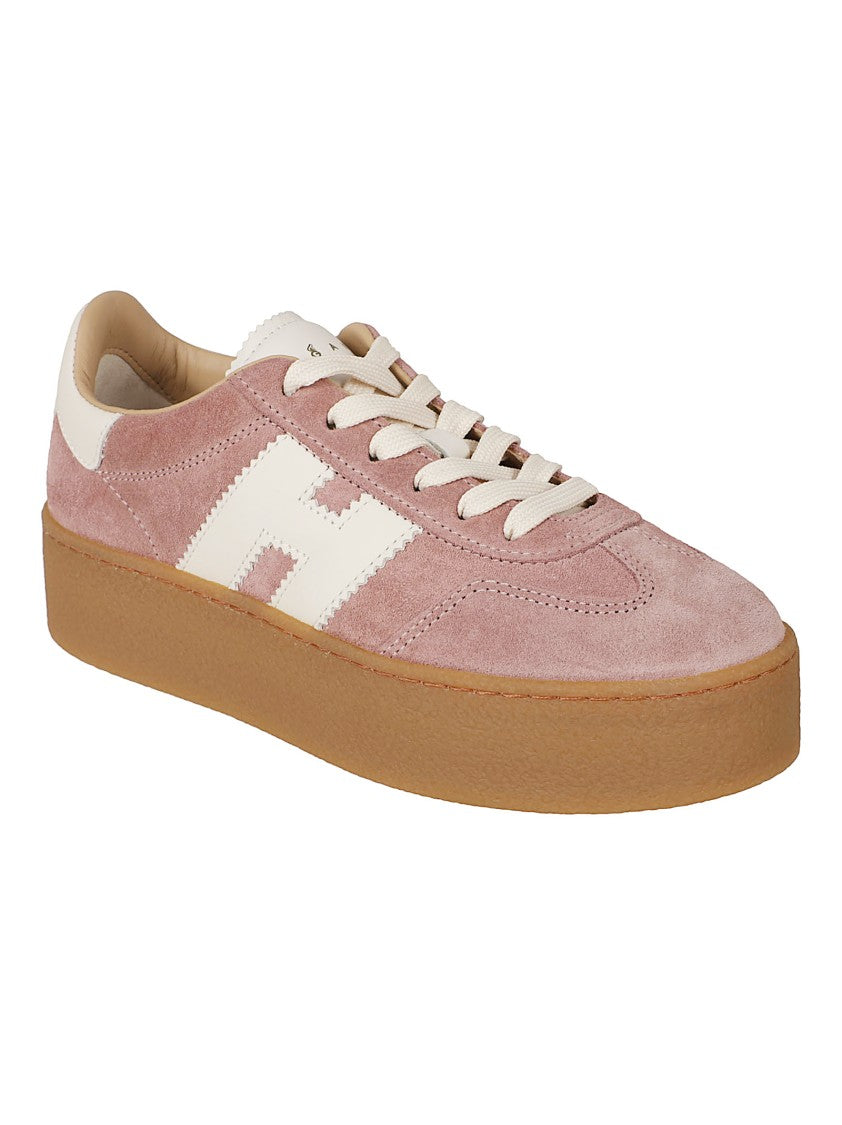 Hogan Suede Upper Sneakers With Textured 'H' Logo And Gum Rubber Sole