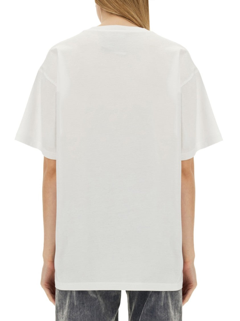 Moschino White Oversized T-Shirt With Architectural Graphic