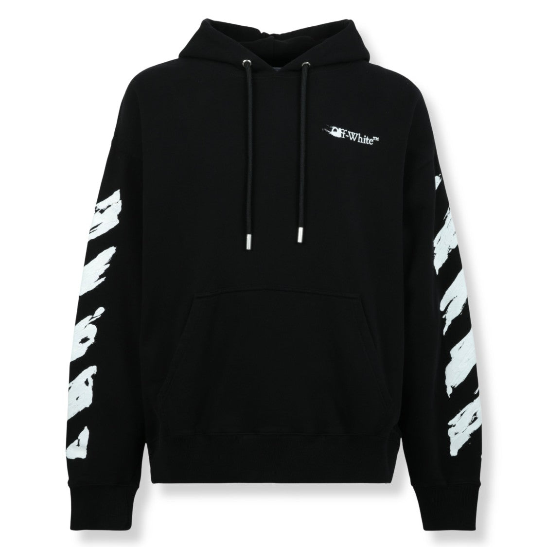 Off-White Ink Arrow Graphic Black Hoodie With Classic Silhouette